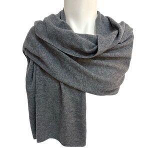 Lemon Oversized Wool–Cashmere Wrap – Heather Grey Shawl